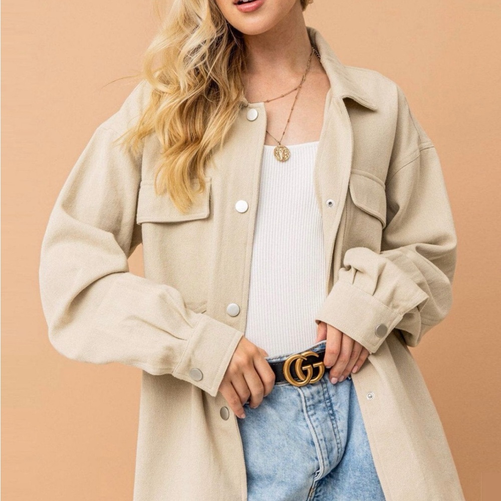 Source Unknown Beige Utility Jacket NWT - image 1